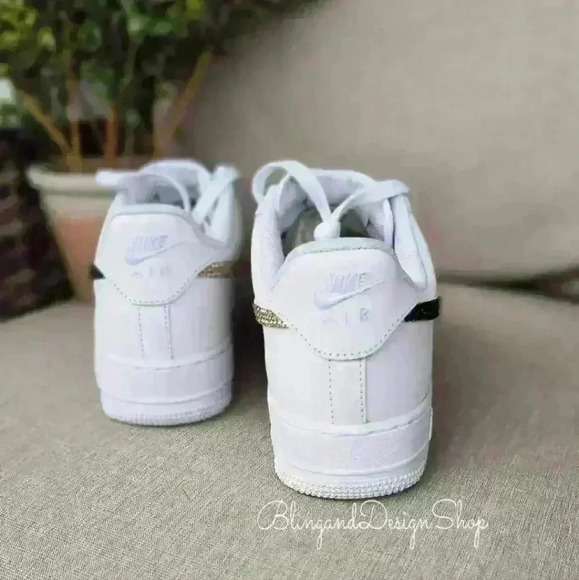 Bling Nike Air Force 1 Low Sneakers Customized with Swarovski Crystals Custom - Picture 7 of 10